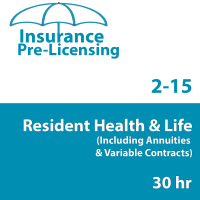 60 hr 2-15 Health and Life Insurance Pre-Licensing course (including Annuities and Variable Contracts) - 3 Month enrollment